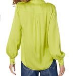 Trina Turk  Women's Silk Blend Button Down Blouse, Laguardia Lime, Size XL, NWT Photo 1