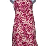 American Eagle  2010s pink and white leaf print strapless mini dress Photo 0