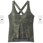 prAna sage green camo layna bra tank fitted athletic top Criss cross back XS NWT Photo 2