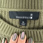 Olive Green Cable Knit Sweater Size XL Photo 2
