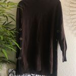 Chico's Chocolate brown Chico sweater long sleeve with black and gold buttons side slit (US Size M) Photo 0