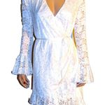 Hot as Hell Floral Ivory Lace Wrap Dress S Photo 0