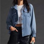 Pilcro  Anthropologie Blue Chambray Shacket Cotton Shirt/Jacket Size Small Photo 15