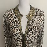 Alberto Makali EUC Animal Print Beaded Button Cardigan Size S Photo 2