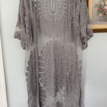 Womens Lace Cardigan Boho Floral Crochet Summer‎ Beach Cover Up size Medium Gray Photo 0