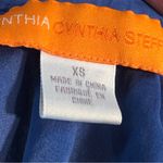 Cynthia Steffe Silk Luxury Blue Short Puff Sleeve Blouse Laced Tie Neck size XS Photo 8