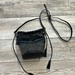 Vegan Leather Rhinestone Stud Bucket Bag Black Photo 3