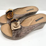 Good Choice Womens Size 8 Peep Toe Floral Casual Wedged‎ Juliet Sandals New Tan Photo 0