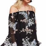Anthropologie Ghost London Floral Chiffon Ansel Open Shoulder Top Blouse Small Photo 1