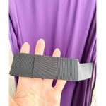 Lanvin Sleeveless Cotton Blend Scoop Neck Belt Midi Dress Purple Women's S / M Photo 2