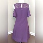 Doe & Rae ModCloth Eggplant Purple Short Lace Neck Cold Shoulder Dress NEW Sz M Photo 5