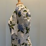 Just Me  Embroidered Lace white/Blue Floral Midi Dress size Medium Photo 6