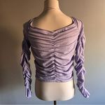 Elodie  Lilac Textured Off Shoulder Top | Size: L Photo 2