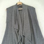 CULLAN Womens Gray 100% Cashmere Draped Waterfall Vest Cardigan Sweater Medium Photo 6