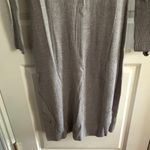 Uniqlo Merino Wool Blend Fitted V-Neck Long-Sleeve Dress in Gray Photo 6