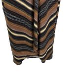 Anthropologie Maeve Black Knit Motif Wrap Midi Dress Brown Black Size M Photo 8