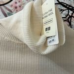 Uniqlo  NWT Cream Extra Fine Merino Wool Ribbed Turtleneck Sweater Minimalist XS Photo 1