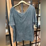 Hot Topic Akira america rock graphic tee wide v boat neck acid wash faded Tshirt skull Photo 2