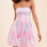 Hutch Anthropologie Aqua Balloon Mini Dress Sequin Bubblegum Blue & Pink Size 4 Photo 0