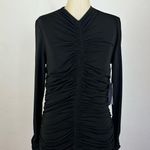 Rachel Parcell  Black Ruched Long Sleeve Top Photo 0
