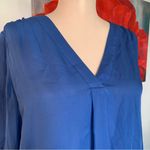Joie  Silk Blouse Shirt Vneck Tunic Royal Blue XS X-Small Top Shirt Photo 1