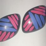 Vintage Black Pink Purple Funky Retro Boho Pierced Earrings Photo 4