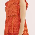 Free People Retro Kitty Crochet Trim Tangerine Mini Dress Photo 0
