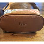 BOC Born Concept Patchwork Stripe Canvas Leather Crossbody Bag Purse Boho Casual Brown Photo 2