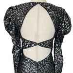 Bebe sequined puffy sleeve open back dress Photo 10