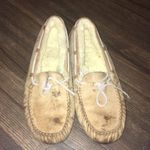 Uggs shearling lined tan moc toe size 12/43 slippers Photo 0