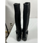 Clarks Womans Riding Boots 9.5M Black Full Zip Round Toe Buckle Strap Accent Photo 4