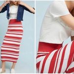 Anthropologie Callahan Simone Striped Knit maxi skirt Red Size L Photo 2