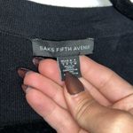 Saks 5th Avenue Saks Fifth Ave Black Cotton Blend Open Front Cardigan Photo 2