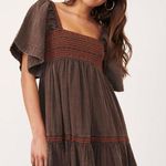 Free People  Brown Easy To Love Mini Dress L Photo 2
