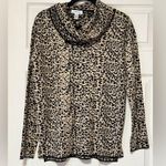 Calvin Klein Women's Cheetah Print Cowl Neck Long Sleeves Pullover Sweater Sz S Photo 0