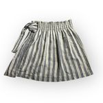 Club Monaco Mairead Skirt Women's 6 White Blue Striped Wrap Lined Mini Side Tie Photo 3