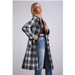 Avec Les Filles NWT Plaid Tweed Double-Breasted Coat Black Multi WOOL Photo 6