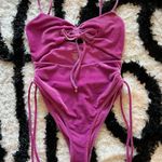 Kendall + Kylie  Velvet Swimsuit - Pink - Size Small Photo 0