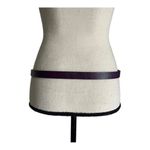 Women Blue Purple Patent Reversible Slim Belt Photo 4