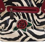 NEW Unbranded Faux Leather Zebra Print and Red Big Patch Medium Hand Bag Photo 5