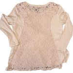 DKNY Jeans Size S Womens Top Lace Back Beige Long Sleeve Tan Photo 0