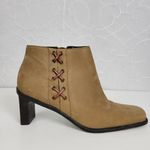 Etienne Aigner Womens Boots Size 7.5 Brown Suede Block Heels Ankle High Photo 11