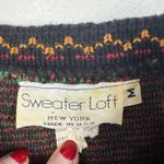 Vtg 90s M Medium Sweater Cotton Knit Boxy Boho Cottagecore Grunge USA Grannycore Black Photo 4