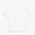 ZARA NWT Front Embroidery T-Shirt / White Lace Floral Top Women’s Small Photo 5