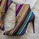 Christian Louboutin Suede Stripy Glitter So Kate Booty 100 Ankle Boots 41 Multi Photo 3