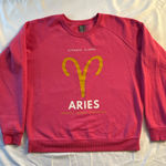 Anthropologie ‎ Aries Zodiac Pink Pullover Astrology Birth Sign Sweatshirt Size M Photo 0
