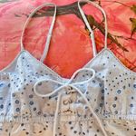 Aerie  light blue cottage cut out pleated tank crop top Photo 7