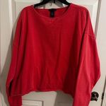 Moda International Women's Crew Neck Dolman Crop Coral Pink Sweatshirt XL Photo 0