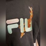 FILA  x Bandier Black Cropped Hoodie with Tiger Design Photo 3