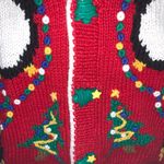 Excellent Village Peddler Christmas Penguins Embroidered Sweater Size XL Red Photo 4